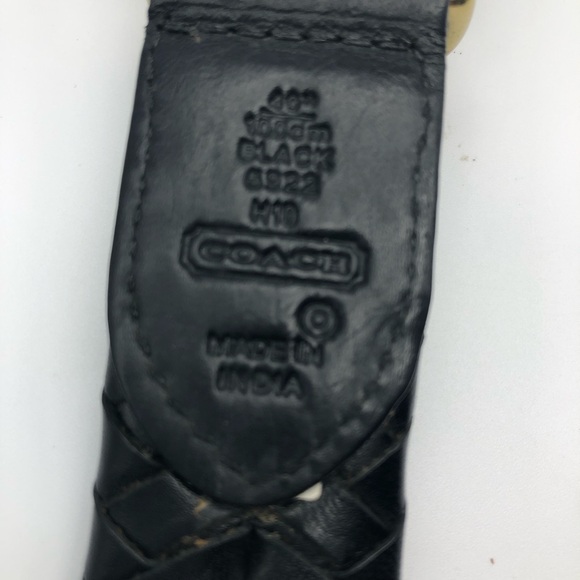 COACH Black Leather Braided Belt Size 42 inches XL - Picture 3 of 9